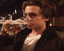 Cole Sprouse consuming alcohol